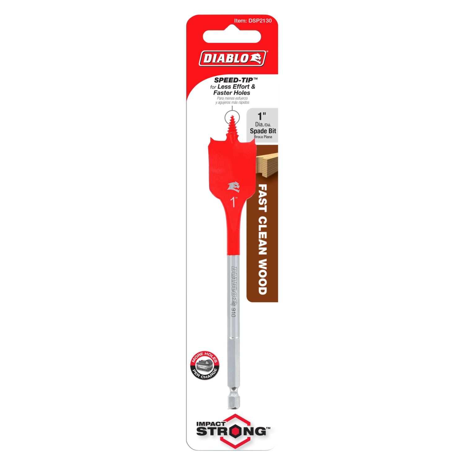 Diablo DSP2130 1-in. x 6-in. Spade Bit for Wood