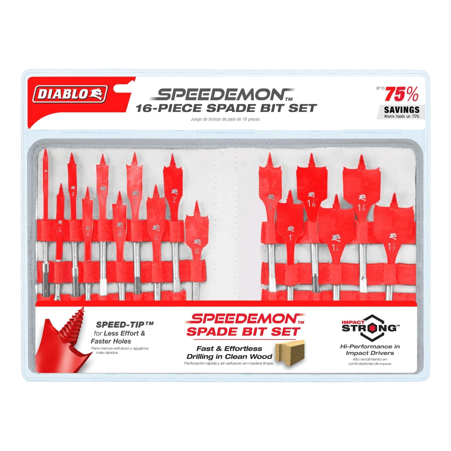 Diablo DSP2980-S16 16-Piece SPEEDemon Spade Bit Set