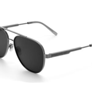 Heat Wave Incline Gun Metal Frame Black Lens Sunglasses