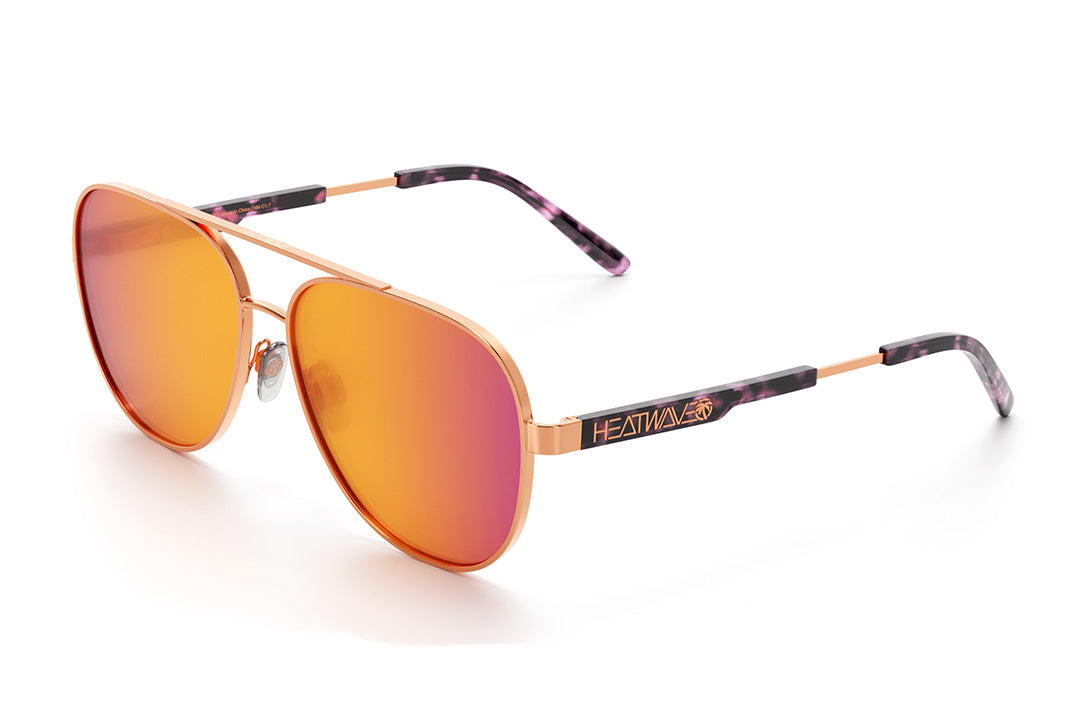 Heat Wave Incline Velvet Tortoise Frame Rose Gold Lens Sunglasses