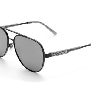 Heat Wave Incline SATIN Black Frame SILVER Lens Sunglasses