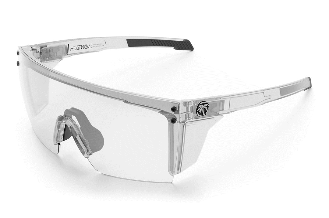 Heat Wave Performance XL Lazer Face VAPOR CLEAR Frame Photochromic Lens Z87+ Sunglasses