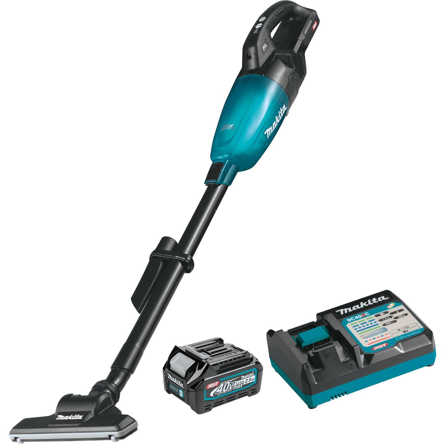 Makita GLC01SD1 40V max XGT Brushless 4-Speed HEPA Filter Compact Stick Vacuum 2.5Ah Kit