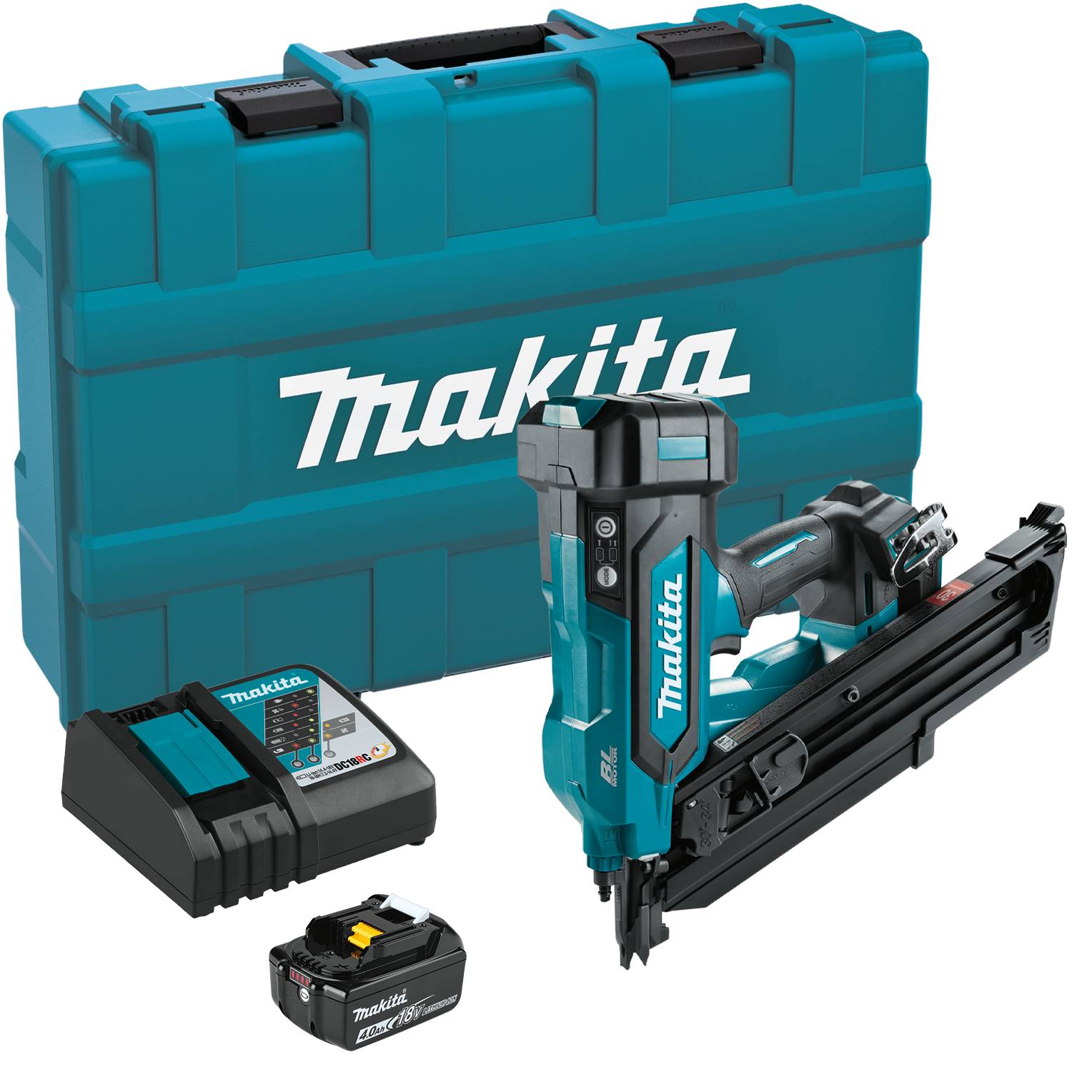 Makita XNB07M1 18V LXT Brushless 30-Degree Clipped Head 3-1/2-in. Framing Nailer 4.0Ah Kit