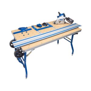 Kreg 20V Cordless Ionic Drive Adaptive Cutting System Track Saw + 62-in. Guide Rail + Project Table Master 4.0Ah Kit (ACSCT3000B)