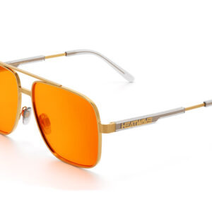Heat Wave Nimitz Polished Gold Frame Amber Lens Sunglasses
