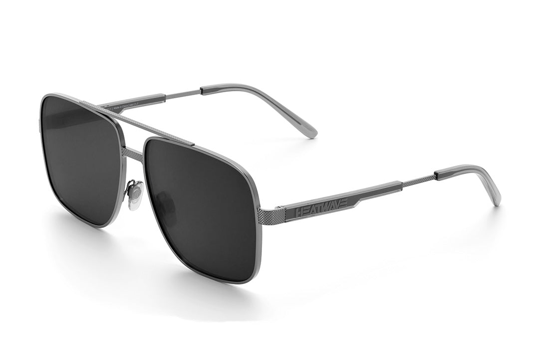 Heat Wave Nimitz Gun Metal Frame BLACK Lens Sunglasses