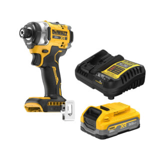 DeWalt DCF860B 20V MAX XR Brushless 3-Speed High Torque 1/4 in. Impact Driver w/ POWERSTACK 3.5Ah Battery & Charger Starter Kit