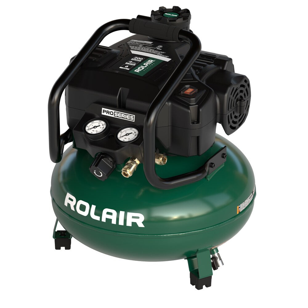 Rolair PRO Series 6-Gallon 200-PSI 4.0-SCFM Oil-Free Portable Pancake Air Compressor (PS200PC)