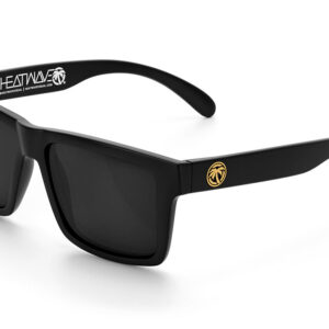 Heat Wave VISE Z87 Black Frame - GOLD EMBLEM Black Lens Sunglasses