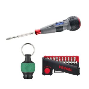 Vessel 220USBS1U "Speed Promotion" e-Assist USB Rechargeable High Speed Screwdriver w/ 11-Pc Bit Set + Ball Grip Holder