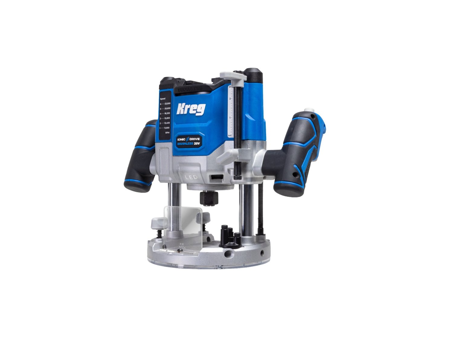 Kreg 20V Cordless Ionic Drive 2 -1/4 Horsepower Plunge Router, Tool Only (KPTPR225B)