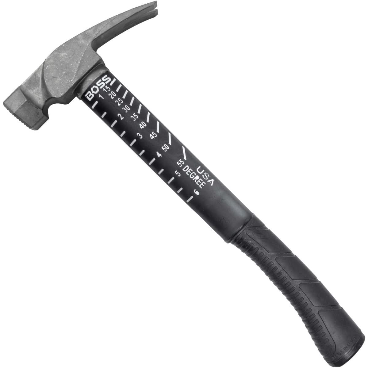 Boss Hammers BH16TIPFM 16 oz Titanium Hybrid Milled Face Hammer with Fiberglass Handle