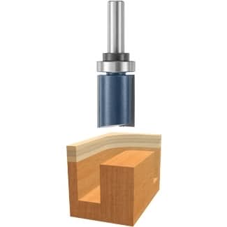Bosch 85671M 1-1/8 In. x 1-1/2 In. Carbide Tipped 2-Flute Top Bearing Straight Trim Router Bit