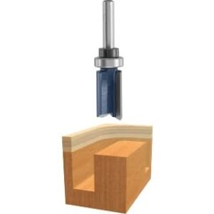 Bosch 85672M 1/2 In. x 1-1/4 In. Carbide Tipped 2-Flute Top Bearing Straight Trim Router Bit