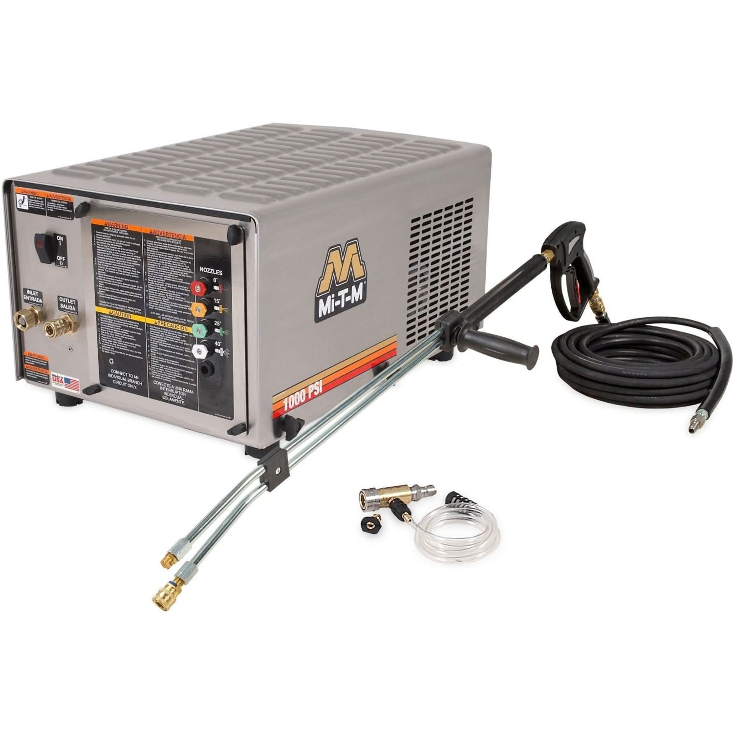 Mi-T-M CW-1003-SME1 CW Premium Series 1000 PSI Electric Belt Drive Stationary Cold Water Pressure Washer