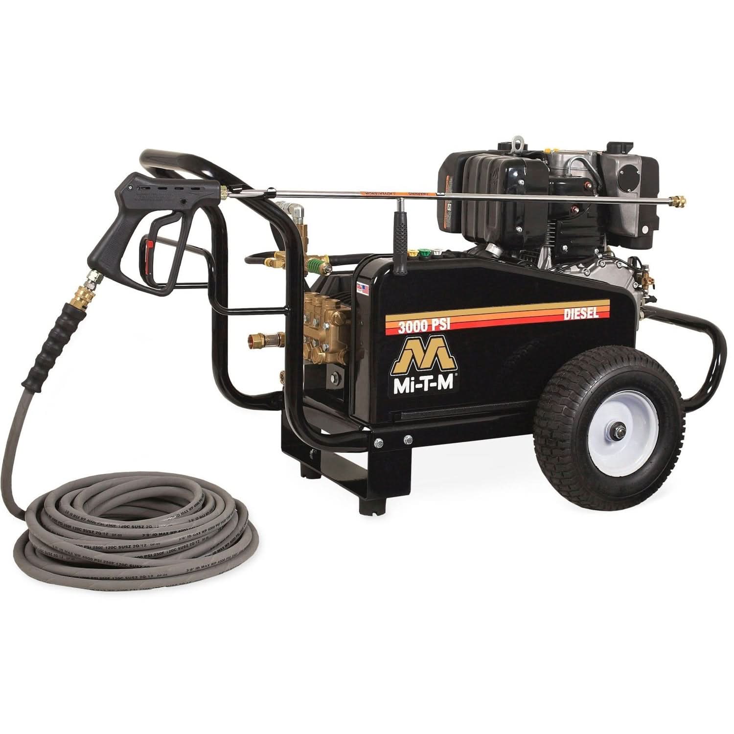 Mi-T-M CW-3004-0MKD CW Premium Series 3000 PSI Diesel Belt Drive Cold Water Pressure Washer