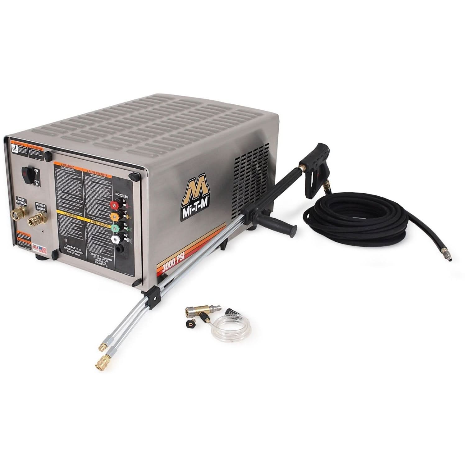 Mi-T-M CW-3004-SME3 CW Premium Series 3000 PSI Electric Belt Drive Stationary Cold Water Pressure Washer