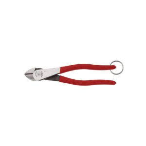 Klein Tools D228-8TT Diagonal Cutting Pliers, High-Leverage, Tie Ring, 8-Inch