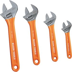 Klein Tools D5074 Extra-Capacity Adjustable Wrenches, 4-Piece Set