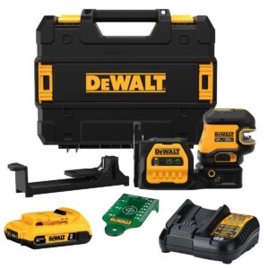 DeWalt DCLE34220G 12V / 20V MAX Cross Line 2-Spot Combo Green Laser 2.0Ah Kit