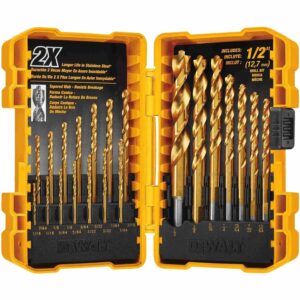 Dewalt DW1361 21-Piece Pilot Point Titanium Nitride Coating Drill Bit Set