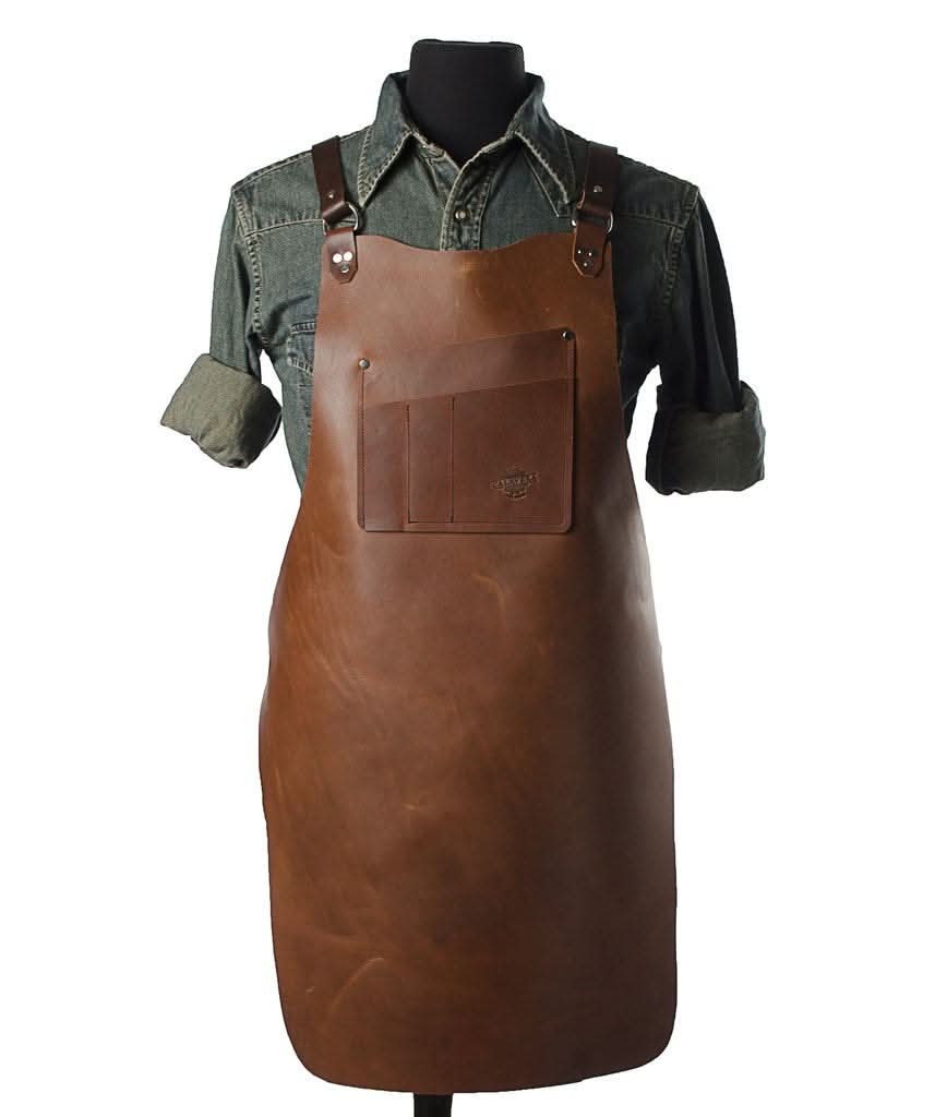 Calavera Veg Tan Work Apron, Mahogany
