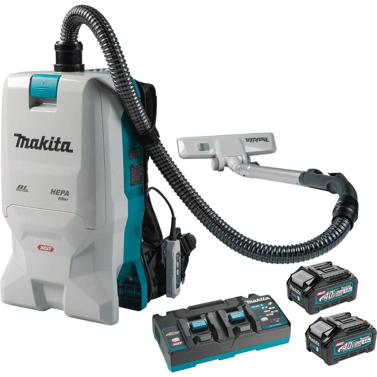Makita GCV08PM 40V max XGT Brushless Cordless 6 Quart HEPA Filter Dry Backpack Vacuum Kit (4.0Ah)