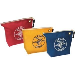 Klein 5539Cpak Assorted Canvas Zipper Bags, 3-Pack