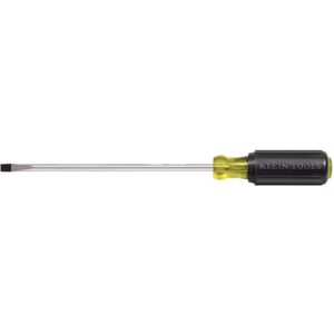 Klein 605-8 1/4" Cabinet-Tip Screwdriver 8" Heavy-Duty Round-Shank
