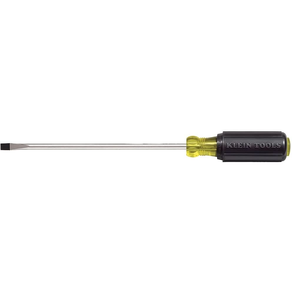 Klein 605-8 1/4" Cabinet-Tip Screwdriver 8" Heavy-Duty Round-Shank