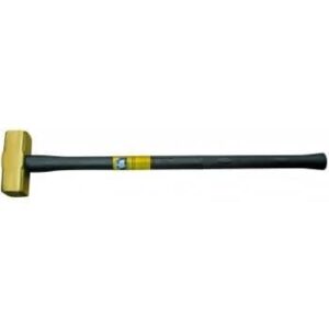 Klein 7HBRFRH07 Brass Sledge Hammer - Fiberglass Rubber Grip Handle - 7 lbs.