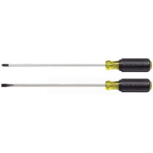Klein 85072 Screwdriver Set, Long Blade Slotted and Phillips, 2-Piece