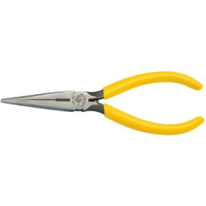 Klein D203-7C 7" Standard Long-Nose Pliers - Side-Cutting with Spring