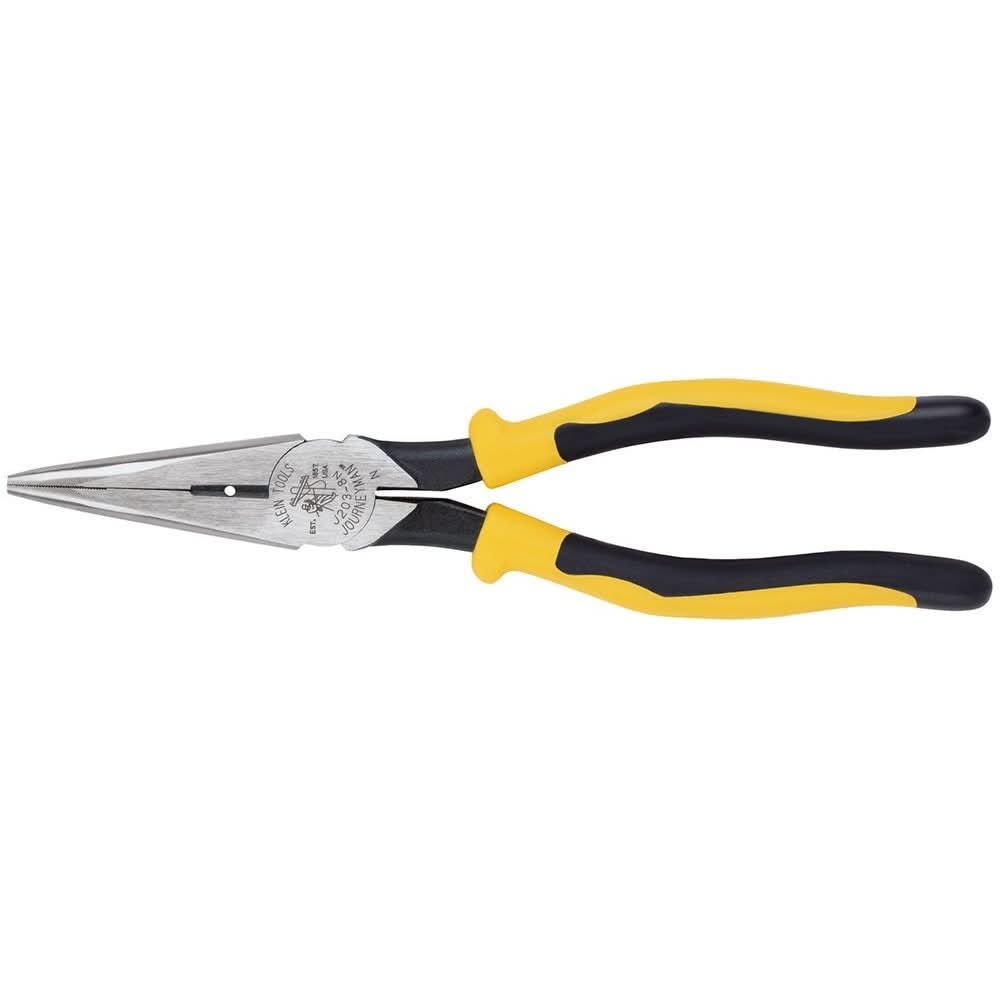 Klein J203-8N 8" Journeyman Heavy-Duty Long-Nose Pliers Side-Cutting & Stripping