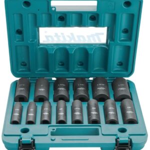 Makita A-96372 14 Pc. 1/2" Drive Deep Well SAE Impact Socket Set