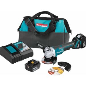 Makita XAG11T 18V LXT Lithium-Ion Brushless Cordless 4-1/2"Â / 5" Paddle Switch Cut-Off/Angle Grinder Kit, with Electric Brake (5.0Ah)