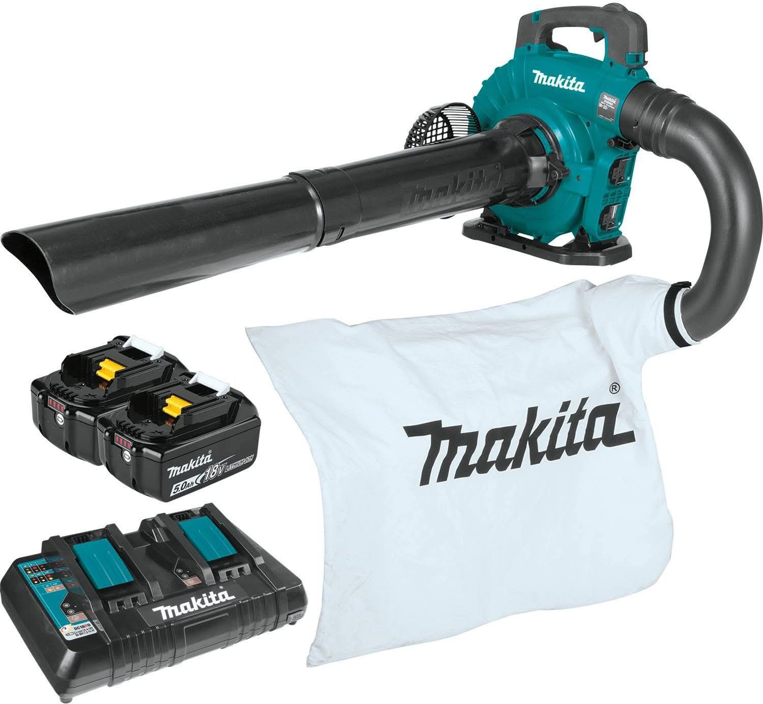 Makita XBU04PTV 36V (18V X2) LXT Brushless Blower Kit with Vacuum Attachment Kit (5.0Ah)