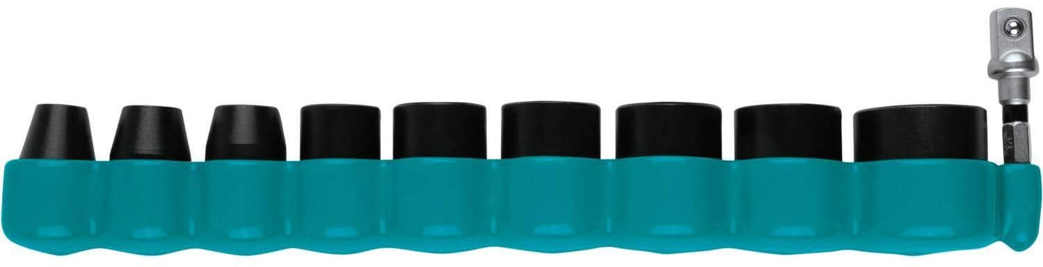 Makita E-01672 Impact XPS 10 Pc. 3/8" Drive 6-Point SAE Impact Socket Set w/ Standard Socket Adapter