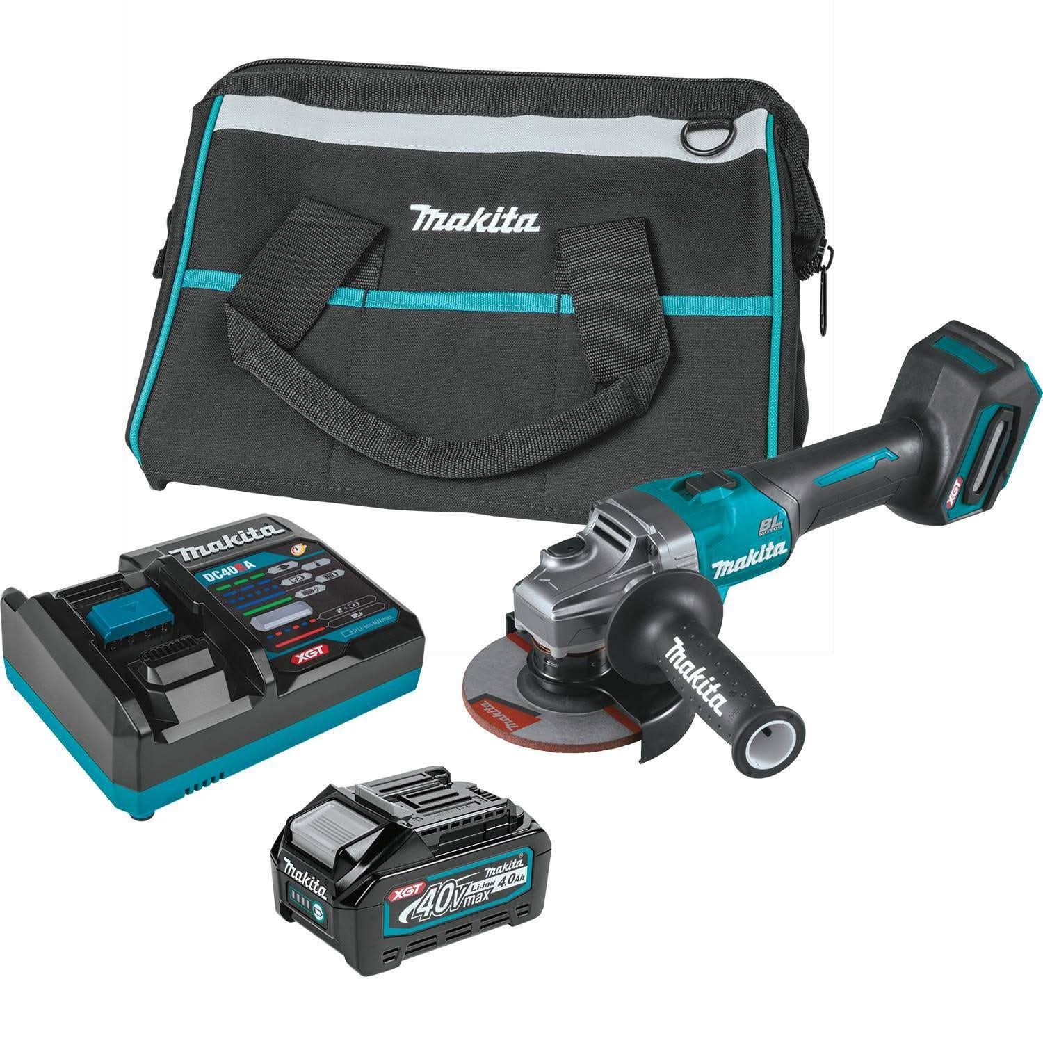 Makita GAG01M1 40V max XGT Brushless Cordless 4-1/2"Â / 5" Angle Grinder Kit, with Electric Brake (4.0Ah)