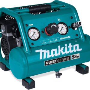 Makita MAC100Q Quiet Series 1/2 HP, 1 Gallon Compact, Oil-Free, Electric Air Compressor
