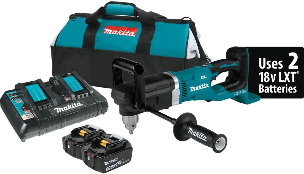 Makita XAD03PT 36V (18V X2) LXT Brushless 1/2" Right Angle Drill Kit (5.0Ah)