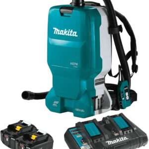 Makita XCV18PTX 36V (18V X2) LXT Brushless 1.6 Gallon HEPA Filter Backpack Dry Dust Extractor Kit, AWS Capable (5.0 Ah)