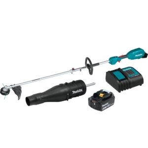 Makita XUX02SM1X3 18V LXT Lithium-Ion Brushless Cordless Couple Shaft Power Head Kit w/ 13" String Trimmer & Blower Attachments (4.0Ah)