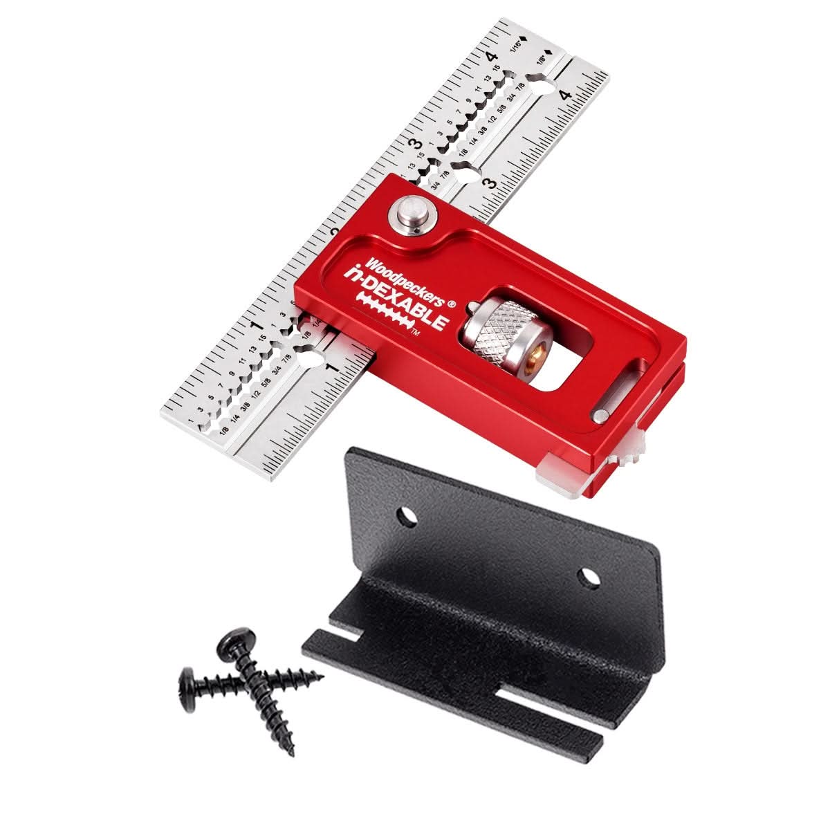 Woodpeckers MDSQ-21 Mini in-DEXABLE Double Square - 4 Inch Blade - Includes Rack-It