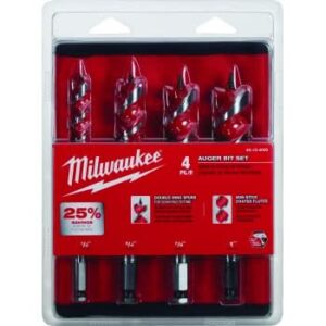 Milwaukee 48-13-4000 4-Piece 6-1/2" Spur Auger Bit Set