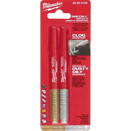 Milwaukee 48-22-3123 2PK INKZALL SilverGold/ Fine Point Markers