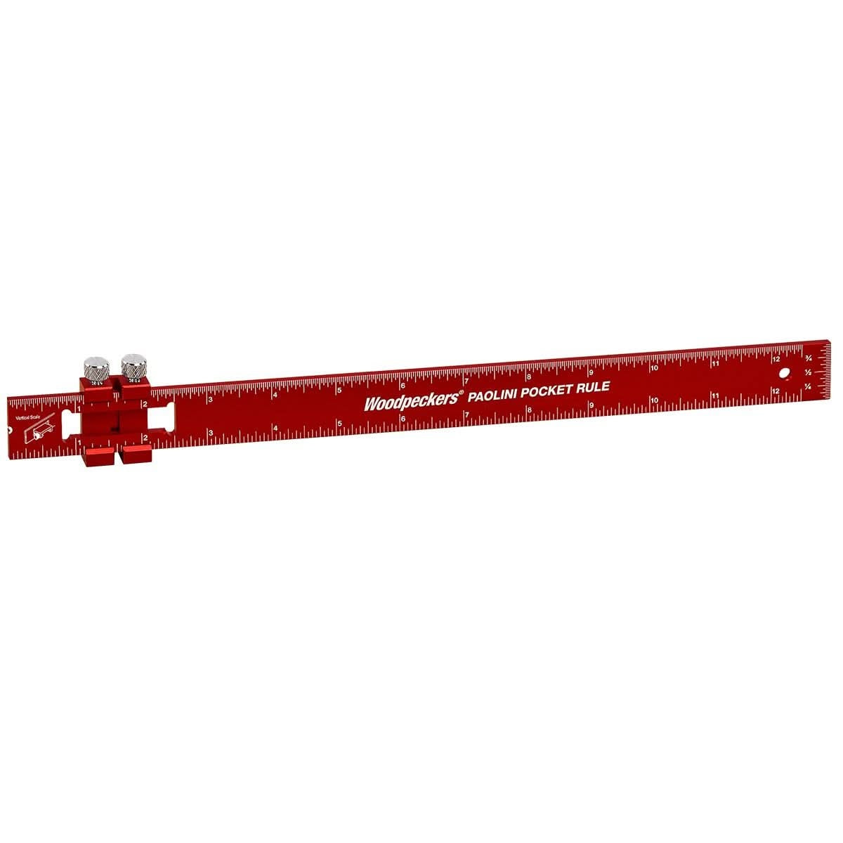 Woodpeckers PPR-12-19 Paolini Pocket Rule, 12" Aluminum