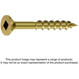 Simpson Strong-Tie WSC112S WSC Wood Screw (Collated), #8 x 1-1/2-in. #2 Square, Flat Head, Yellow Zinc, 2000-Pack