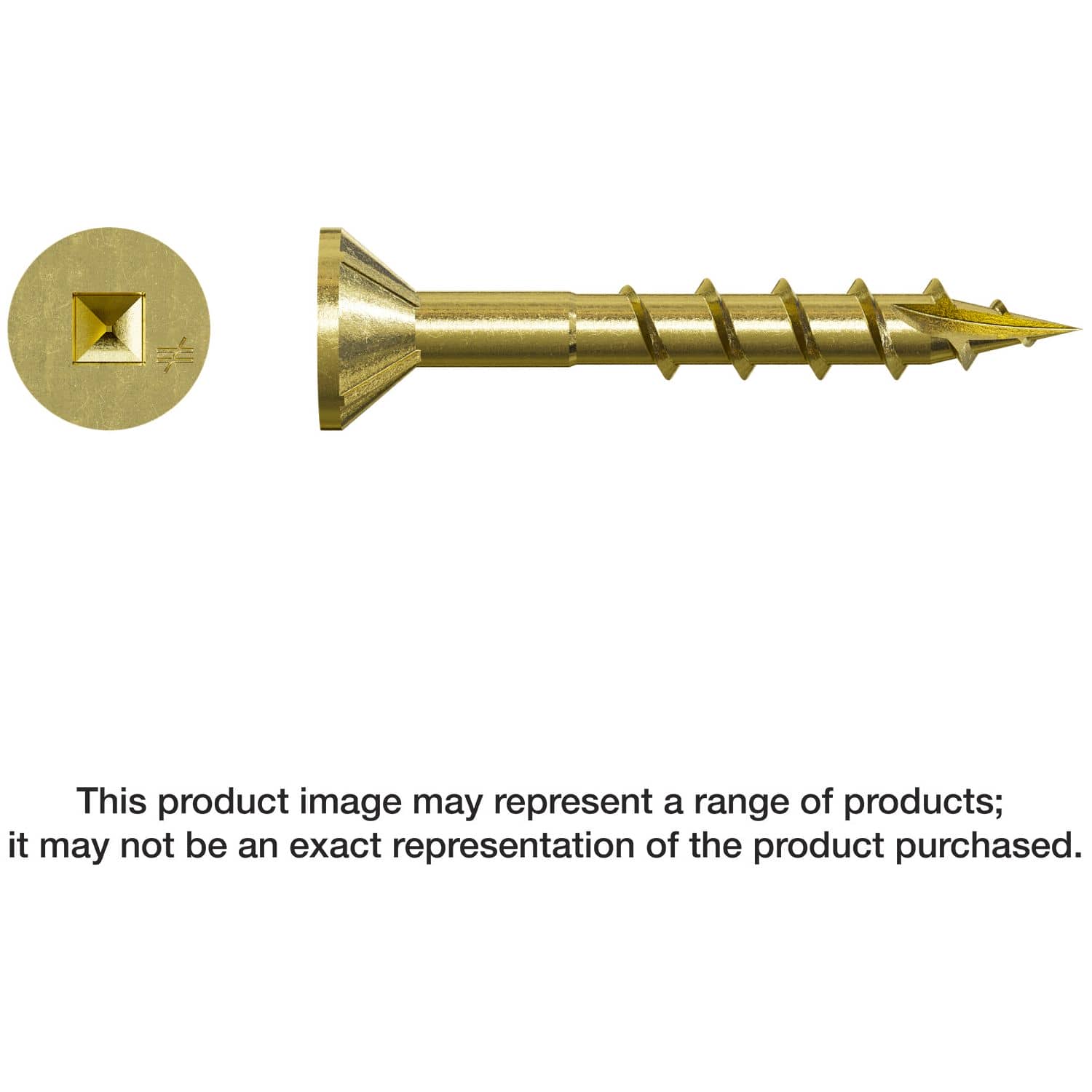 Simpson Strong-Tie WSC114S-17 WSC Wood Screw (Collated), #8 x 1-1/4-in. #2 Square, Flat Head, Yellow Zinc, 2500-Pack